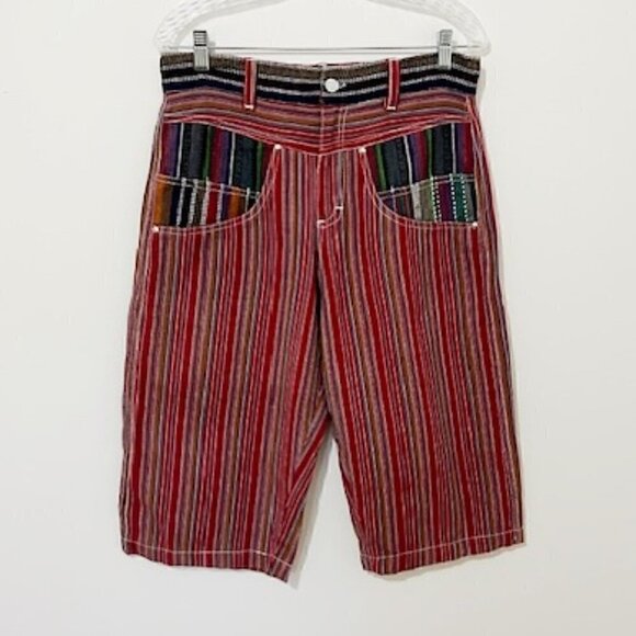 Jou Jou Pants - Vintage JouJou America's Favorite Striped Cotton Shorts Size M